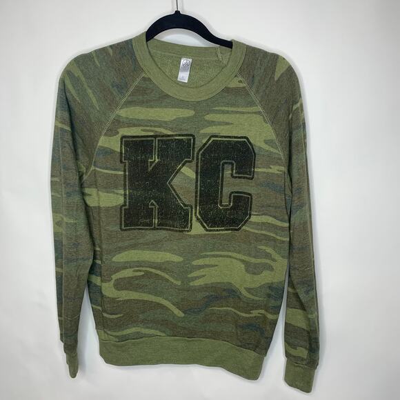 Camo Crew Neck Sweatshirt KC Sz Small - Picture 5 of 9